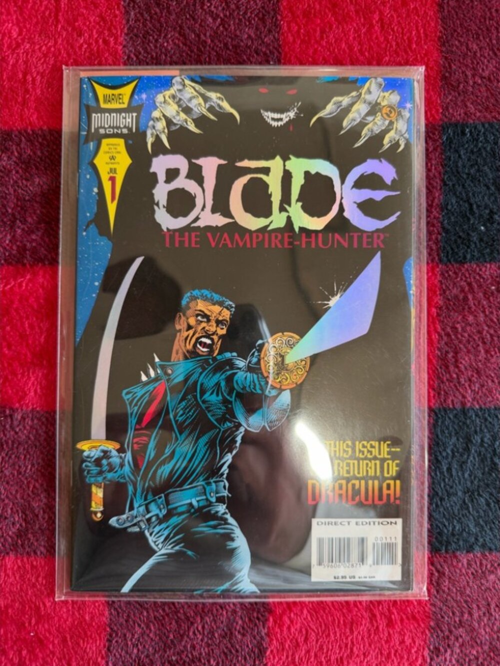 Marvel BLADE The Vampire Hunter Comic Cover - Black, Red, Blue, Purple, Yellow